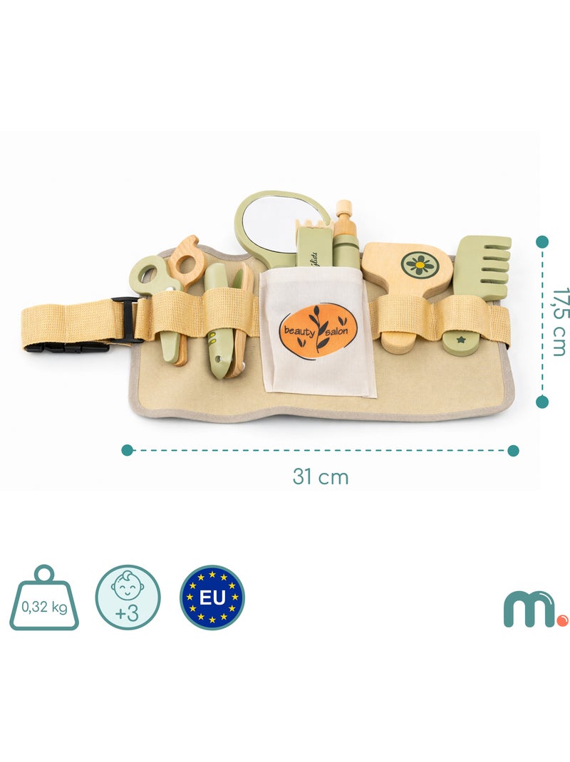 Kit da parrucchiere in legno mamabrum con 8 accessori Beige - Kiabi