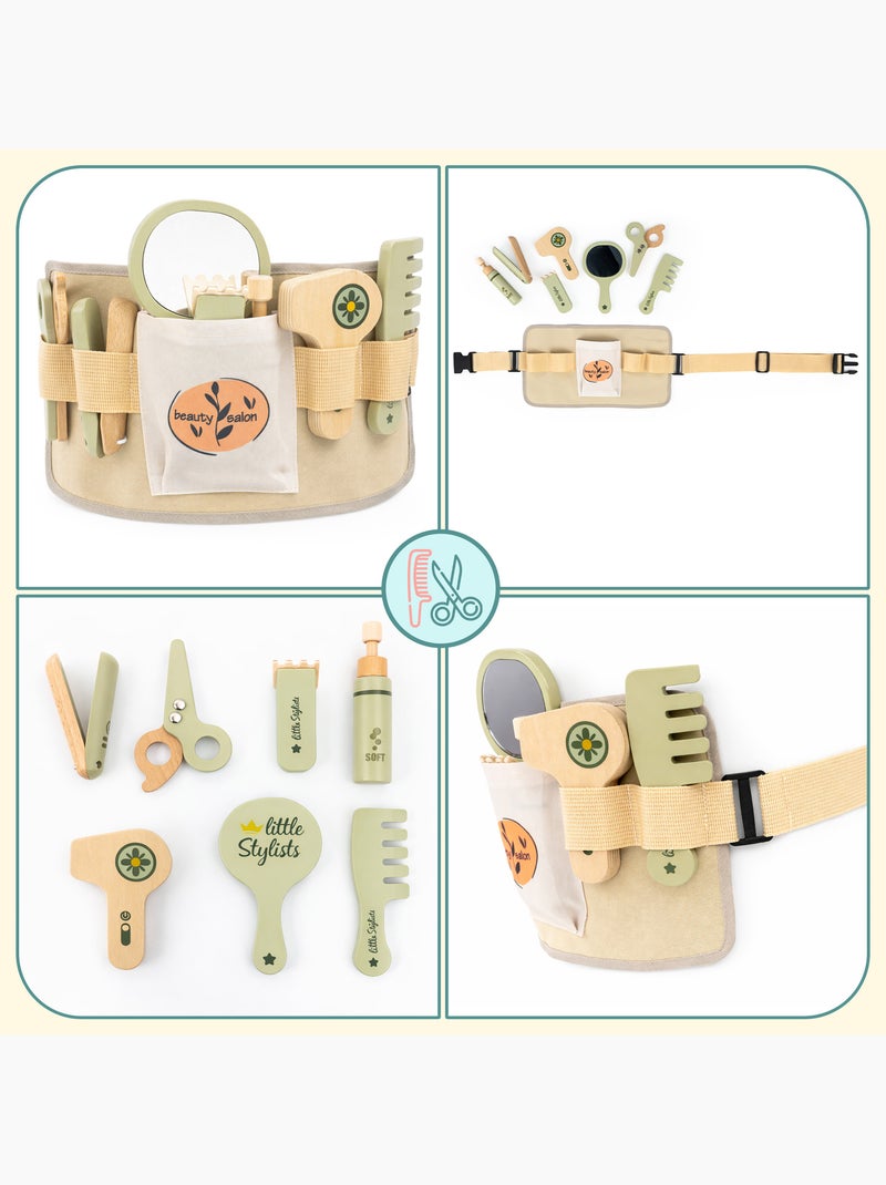 Kit da parrucchiere in legno mamabrum con 8 accessori Beige - Kiabi