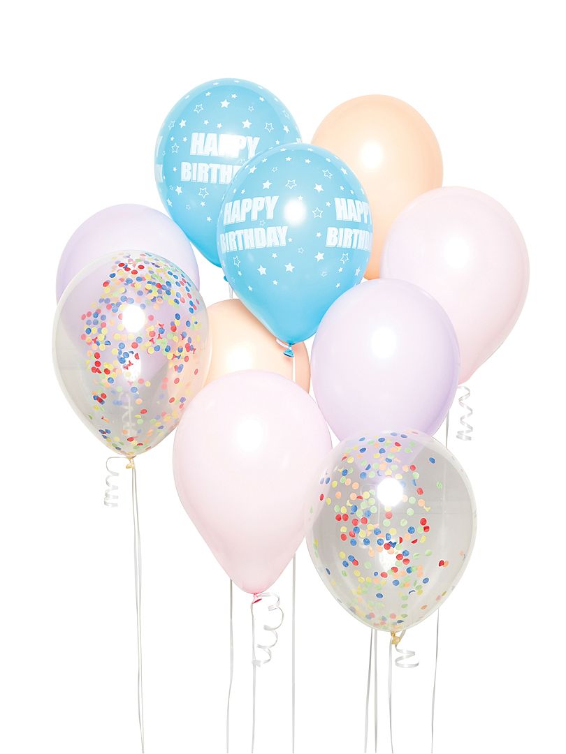 Kit di 10 palloncini 'Happy Birthday' multicolore - Kiabi
