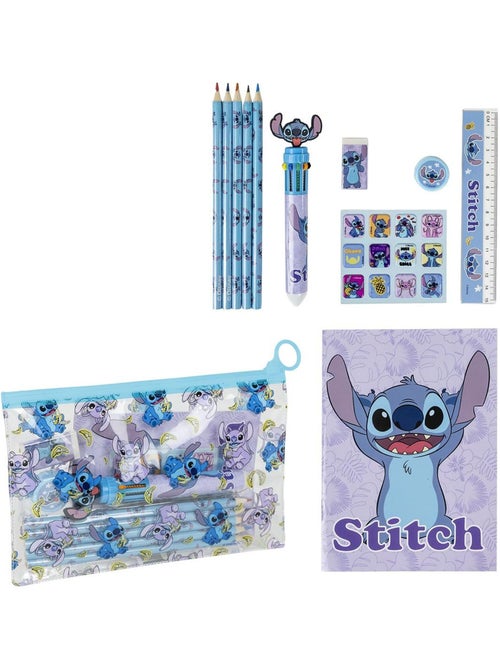 Kit di cancelleria - Stitch - Disney - 22x14 cm - Astuccio con zip - Kiabi