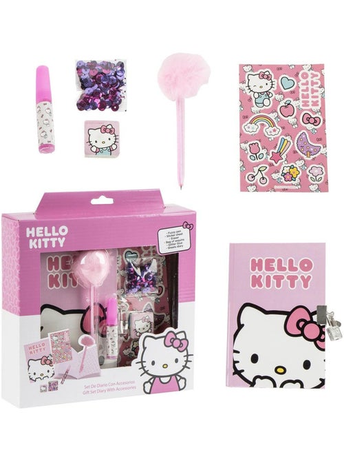Kit di cancelleria con agenda - Hello Kitty - Penna fuzzy, adesivi e cancelleria - Kiabi