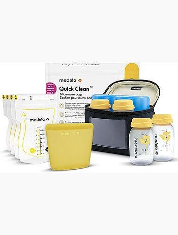 Kit medela per la conservazione del latte materno tutto in uno - 4 biberon da 150 ml, 4 sacchetti