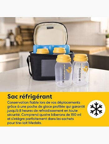 Kit medela per la conservazione del latte materno tutto in uno - 4 biberon da 150 ml, 4 sacchetti