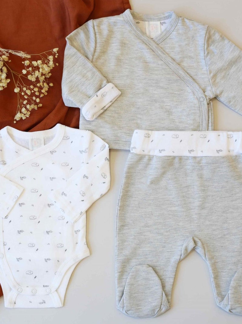 kit nascita 3 pezzi Grigio - Kiabi