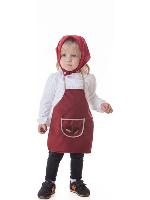 Kit o costume da venditrice di castagne - Borgogna Maria: grembiule e sciarpa - Kiabi