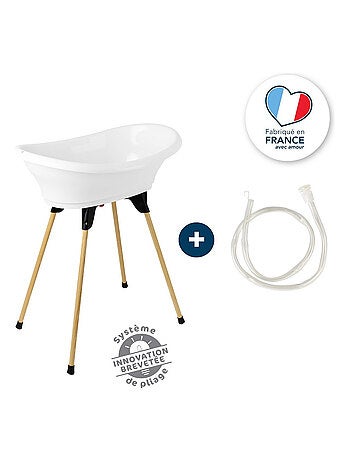 Kit per il bagno del bebè Thermobaby Vasco con supporto pieghevole e tubo di scarico