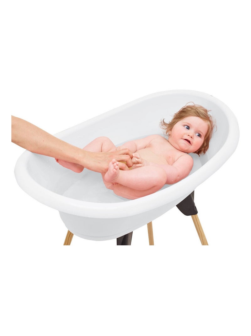 Kit per il bagno del bebè Thermobaby Vasco con supporto pieghevole e tubo di scarico Bianco - Kiabi