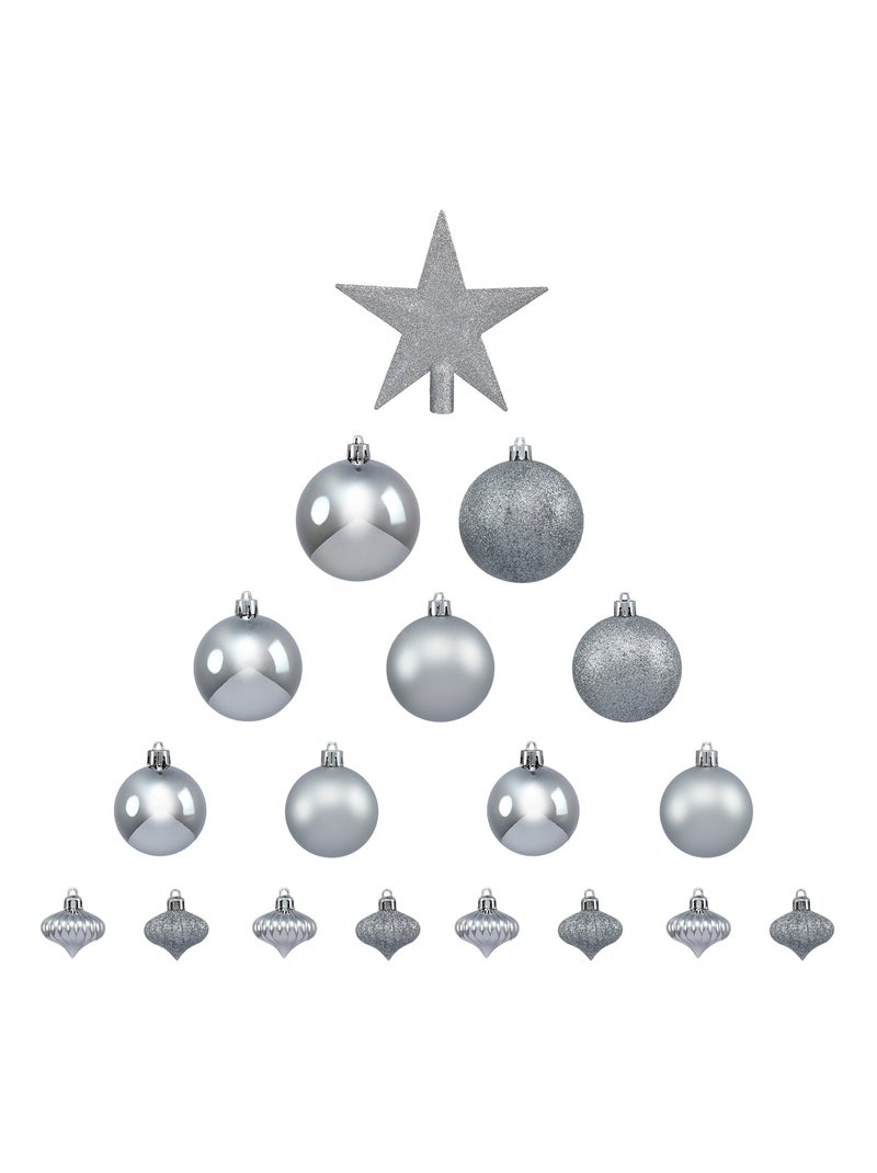 Kit per la decorazione dell'albero di Natale Argento - Kiabi