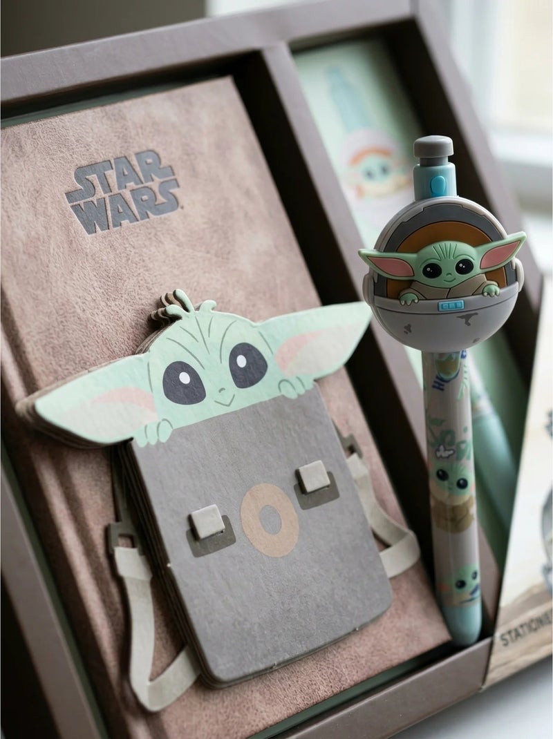Kit quaderno e penna grogu baby yoda the mandalorian Verde - Kiabi
