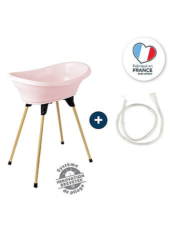 Kit per il bagno del bebè Thermobaby Vasco con supporto pieghevole e tubo di scarico
