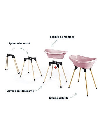 Kit per il bagno del bebè Thermobaby Vasco con supporto pieghevole e tubo di scarico