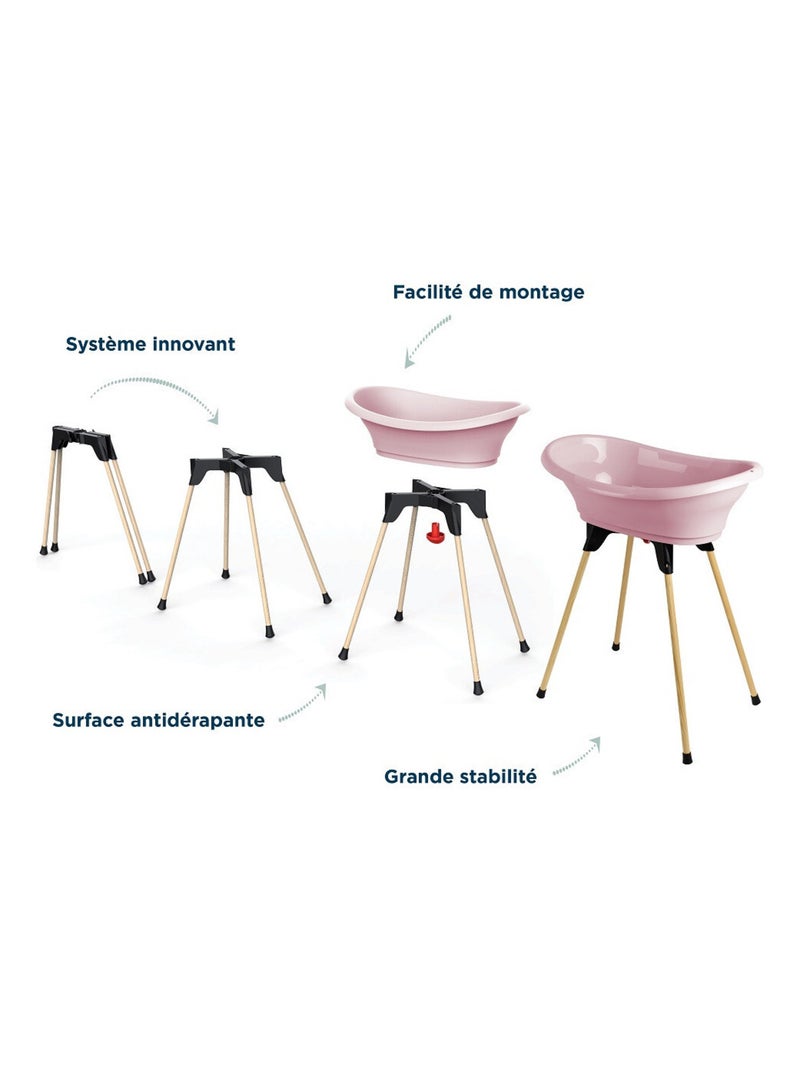 Kit vasca da bagno per bebè Thermobaby VASCO su supporto pieghevole rosa 3 pezzi Rosa - Kiabi