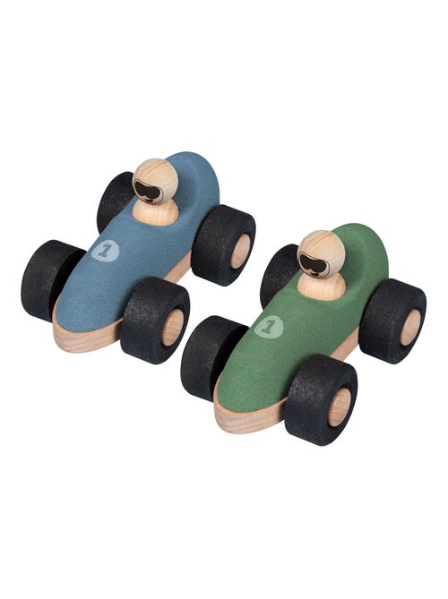 KORKO - Confezione da 2 macchinine da corsa in sughero per neonati - Verde e blu - Kiabi