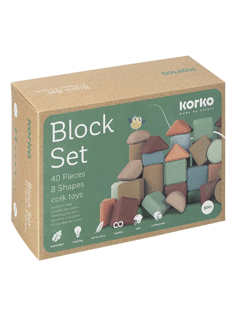 Korko - Set di blocchi da costruzione in sughero - 40 pz Multicolore - Kiabi