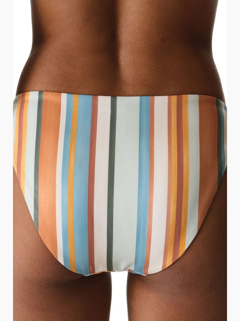 Kourtney minimal slip bikini a vita media a righe penti Bianco Blu - Kiabi