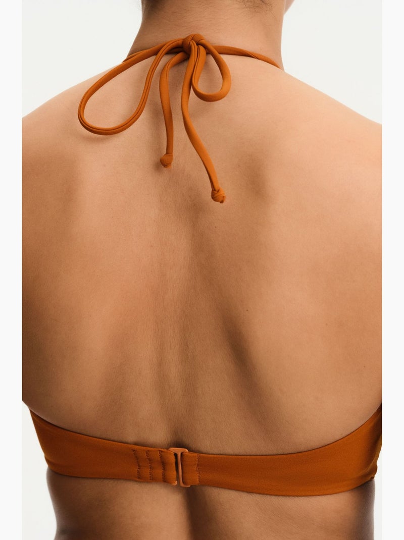 Kya top bikini bandeau penti Grège - Kiabi