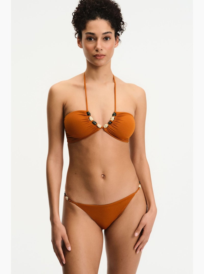 Kya top bikini bandeau penti Grège - Kiabi