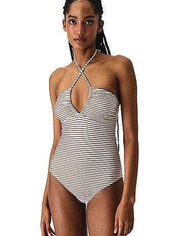 Kylee bandeau costume intero a righe bandeau penti