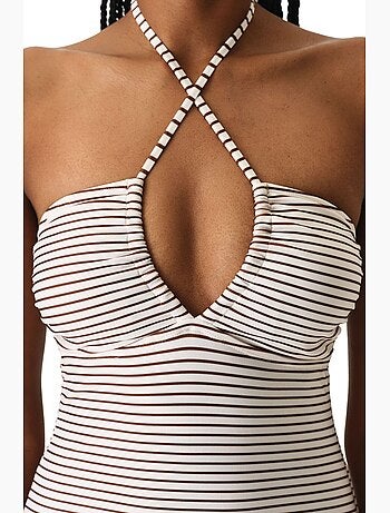 Kylee bandeau costume intero a righe bandeau penti