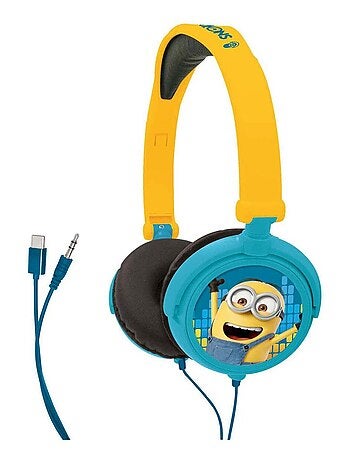 La cuffia stereo a filo pieghevole dei Minions con limitazione sicura del volume