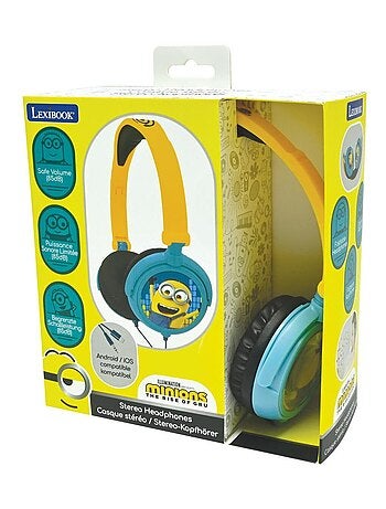 La cuffia stereo a filo pieghevole dei Minions con limitazione sicura del volume