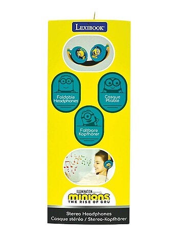 La cuffia stereo a filo pieghevole dei Minions con limitazione sicura del volume