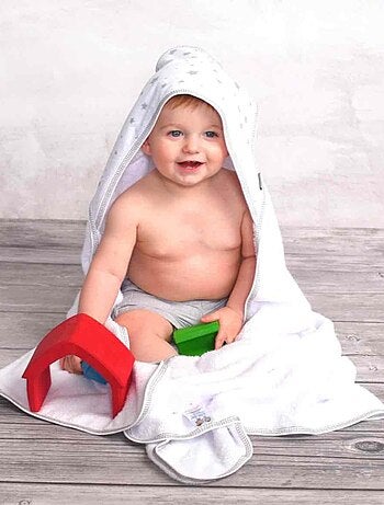 La mia prima mantella da bagno in cotone e bambù, stella | sevira kids | sevira kids