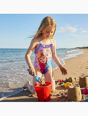 La Reine des Neiges - Costume da bagno bambina intero Frozen con pareo gonna coordinato