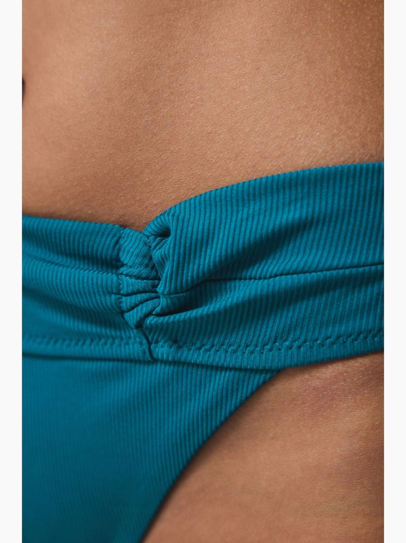 Lal slip bikini con laccetti penti Blu pavone - Kiabi