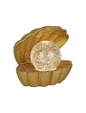 Lampada a conchiglia illuminata con effetto glitter