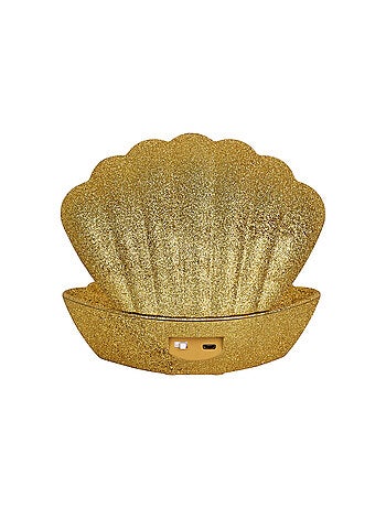 Lampada a conchiglia illuminata con effetto glitter