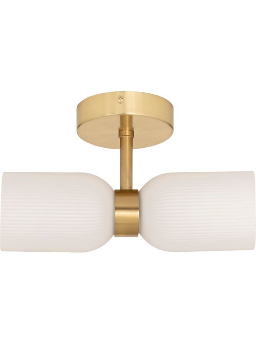 Lampada a parete doppia in vetro rigato - Kiabi Lampada a parete doppia in vetro rigato - Kiabi