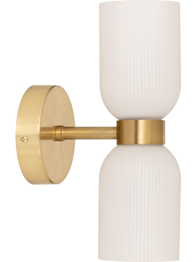 Lampada a parete doppia in vetro rigato Bianco - Kiabi