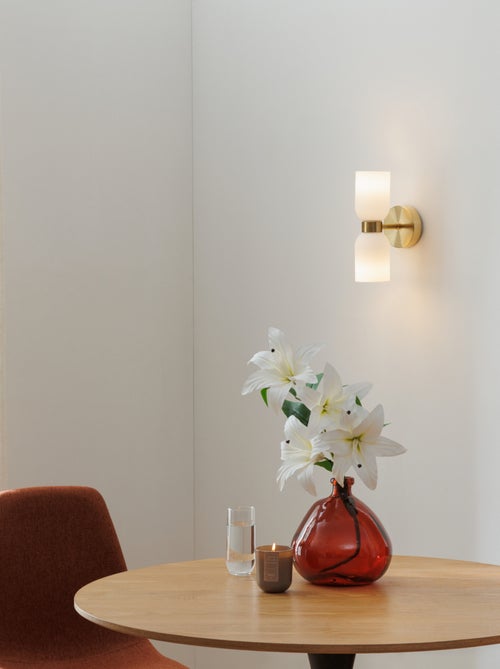 Lampada a parete doppia in vetro rigato - Kiabi