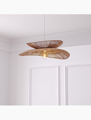 Lampada a sospensione alara in juta beige d69,5cm
