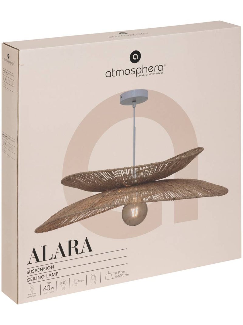 Lampada a sospensione alara in juta beige d69,5cm Beige - Kiabi