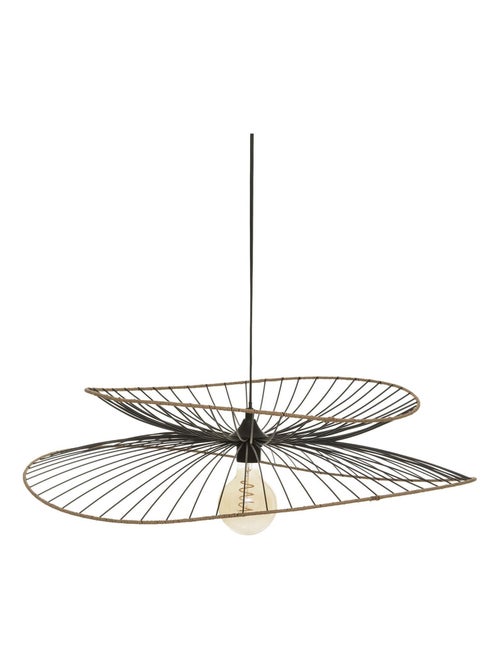Lampada a sospensione di design in metallo e rafia - Kiabi