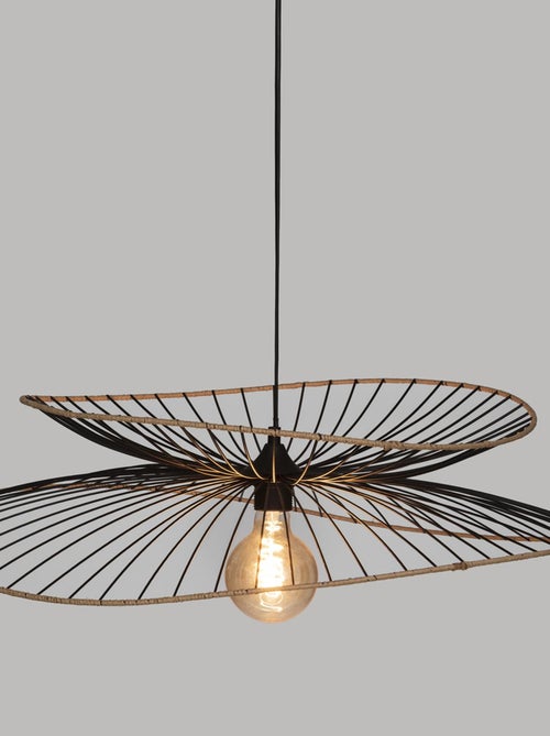 Lampada a sospensione di design in metallo e rafia - Kiabi