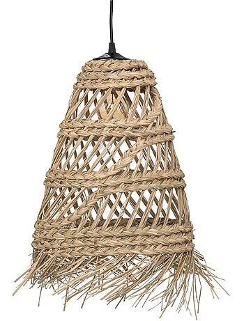 Lampada a sospensione in canna con frange