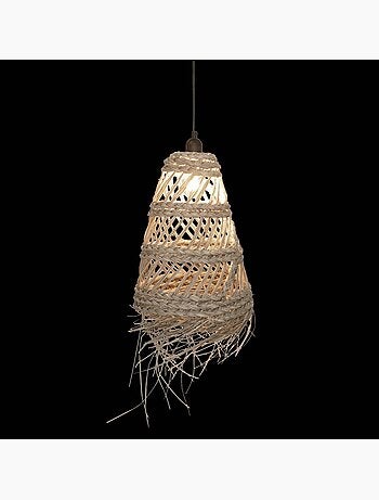 Lampada a sospensione in canna con frange