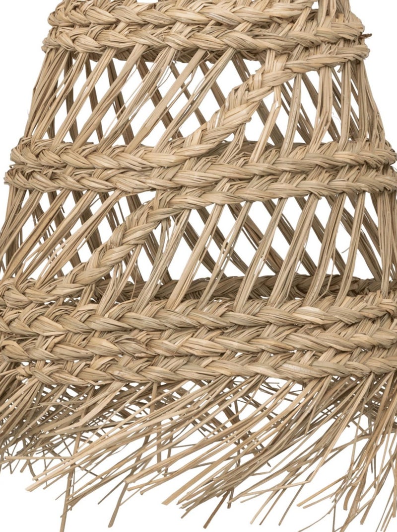 Lampada a sospensione in canna con frange Beige - Kiabi