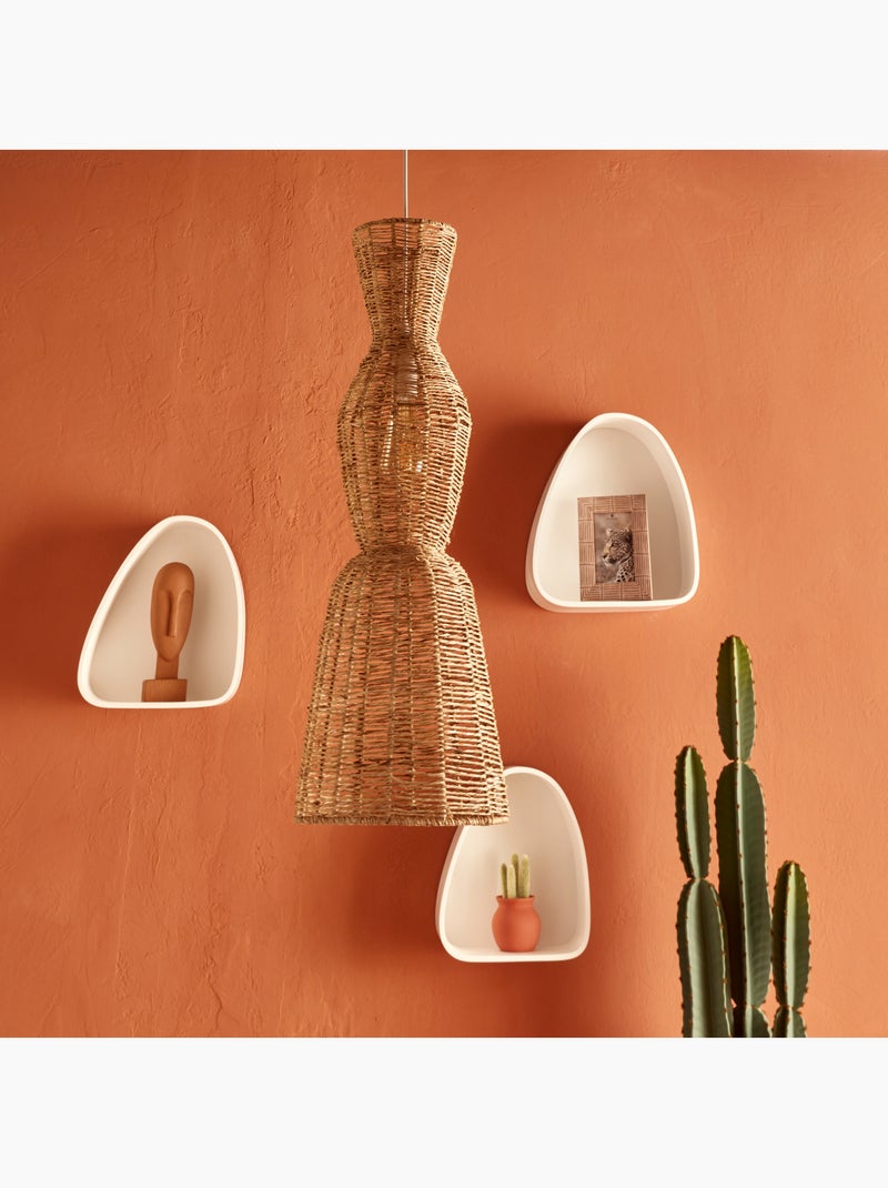 Lampada a sospensione in juta e acciaio, design verticale Beige - Kiabi