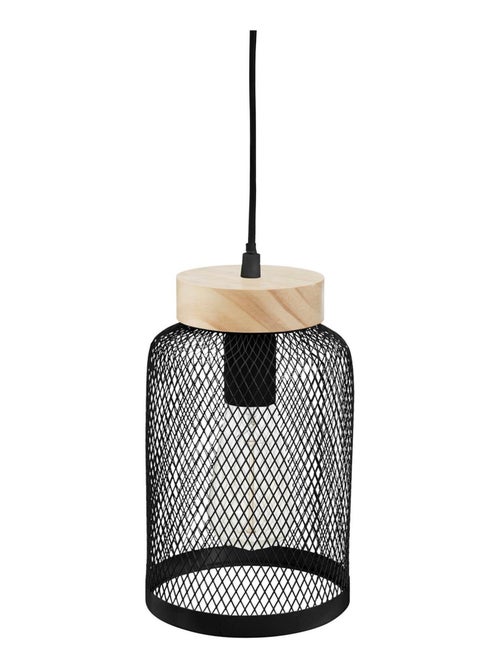 Lampada a sospensione in metallo e legno - Kiabi