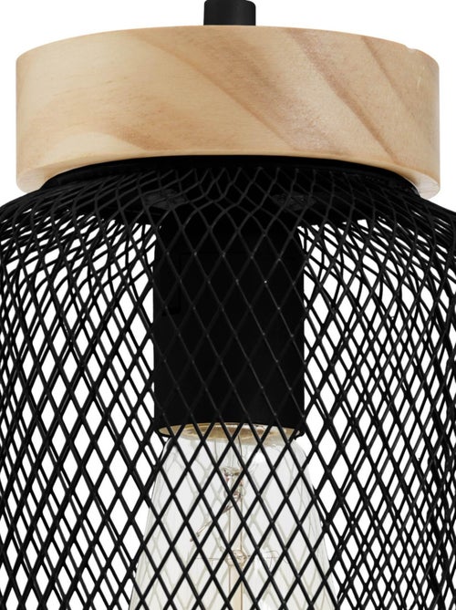 Lampada a sospensione in metallo e legno - Kiabi