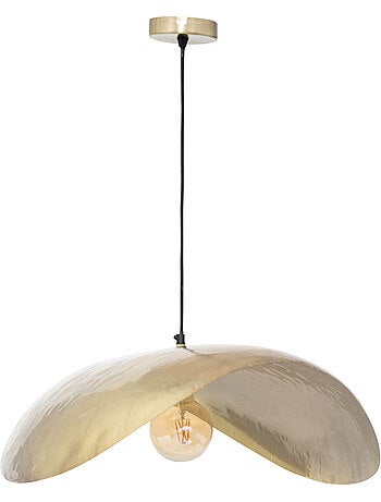 Lampada a sospensione in ottone martellato