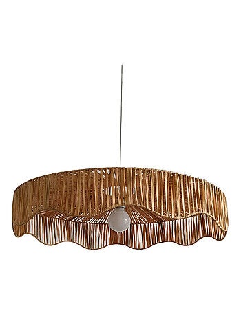 Lampada a sospensione in rafia intrecciata