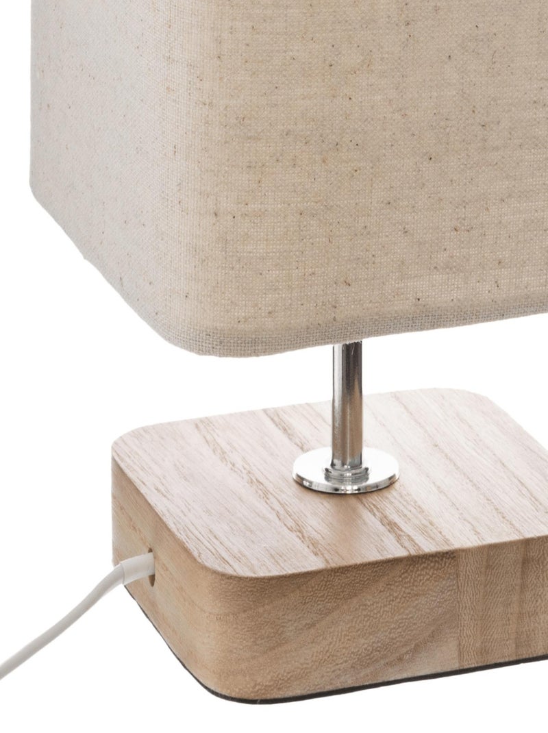 Lampada con base in legno in stile scandinavo Bianco Beige - Kiabi