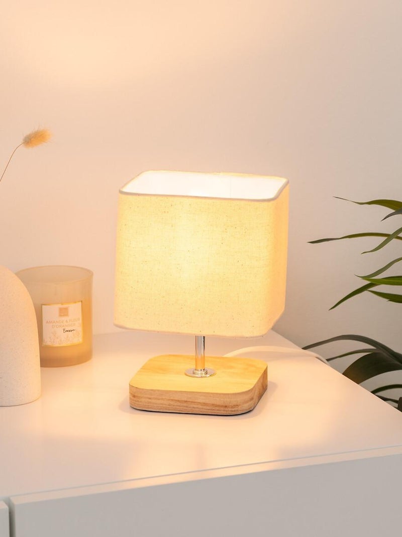 Lampada con base in legno in stile scandinavo Bianco Beige - Kiabi