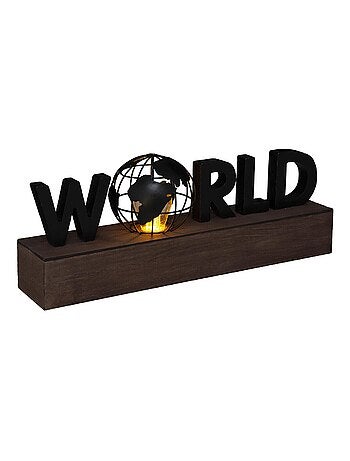 Lampada con la parola "MONDO
