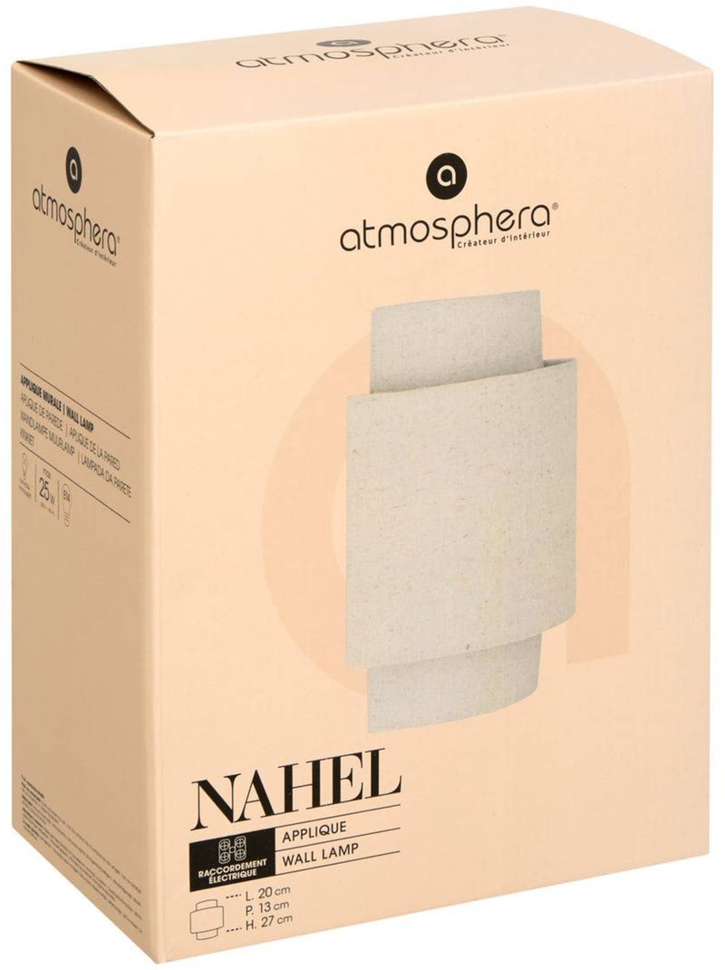 Lampada da parete nahel in lino beige 20x13cm Beige - Kiabi